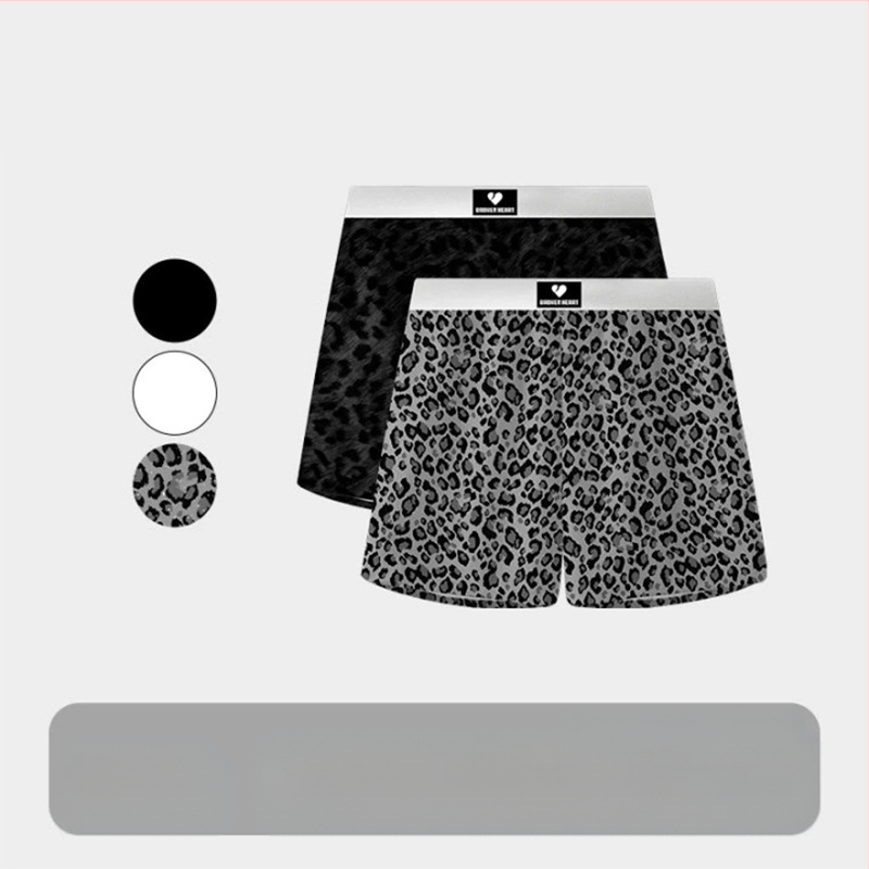 Vīriešu nakts šorti ar leoparda printu, ātri žūstoši, poliestera adījums, 80–90% poliesters, vidējā josta