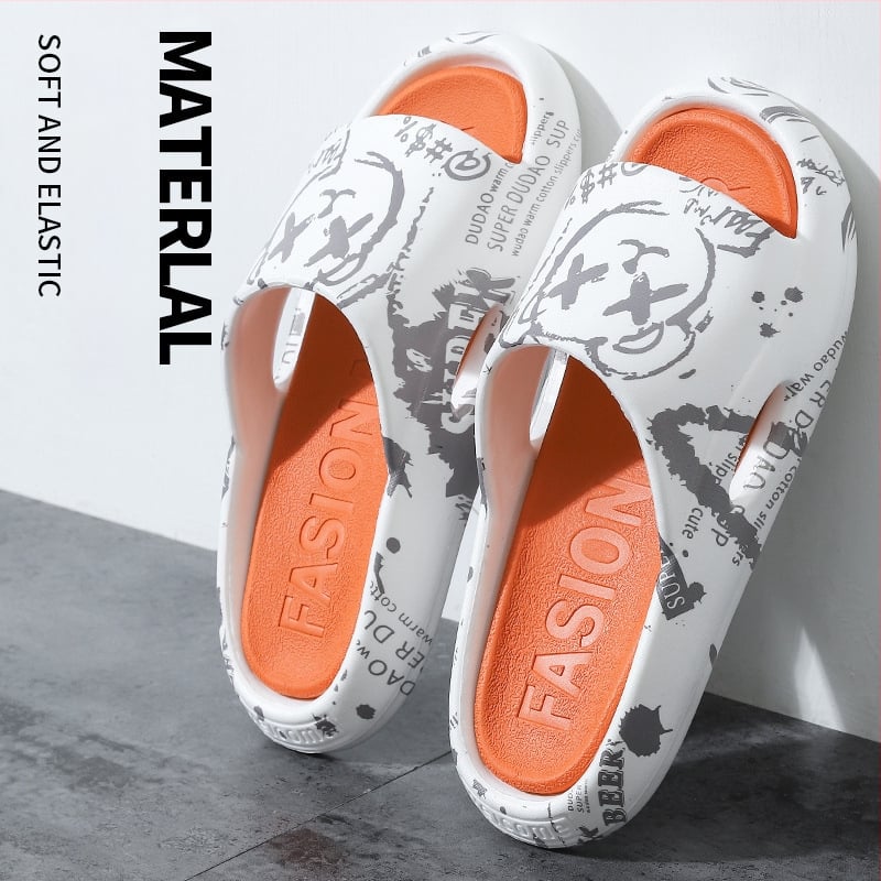 Unisex PVC šlepetės su stora įpurškiama padas vidaus ir lauko naudojimui, korėjietiško stiliaus vasaros sandalai