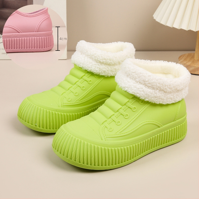 Sieviešu lietuszābaki - ūdensizturīgi PVC augšdaļa, zemāks augums, slip-on, zem papēža 1–3 cm