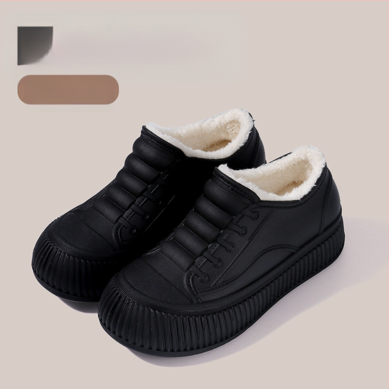 Sieviešu lietuszābaki - ūdensizturīgi PVC augšdaļa, zemāks augums, slip-on, zem papēža 1–3 cm