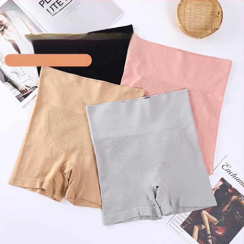 Be siūlių moterų boxer šortai su aukštu liemeniu, 3D honeycomb dizainas, nailono audinys, medvilninė įdaila kirkšnies srityje, klubo pakėlimas ir pilvo formavimas