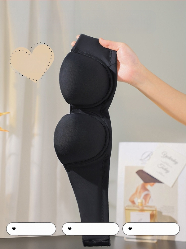 Be petnešėlių moteriška liemenėlė su minkštu plieno žiedu, push-up efektas, 1/2 kaušas, plonos formuojančios kaušus, nugaros užsegimas su keturiais spaustukais