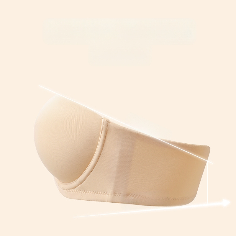 Be petnešėlių moteriška liemenėlė su minkštu plieno žiedu, push-up efektas, 1/2 kaušas, plonos formuojančios kaušus, nugaros užsegimas su keturiais spaustukais