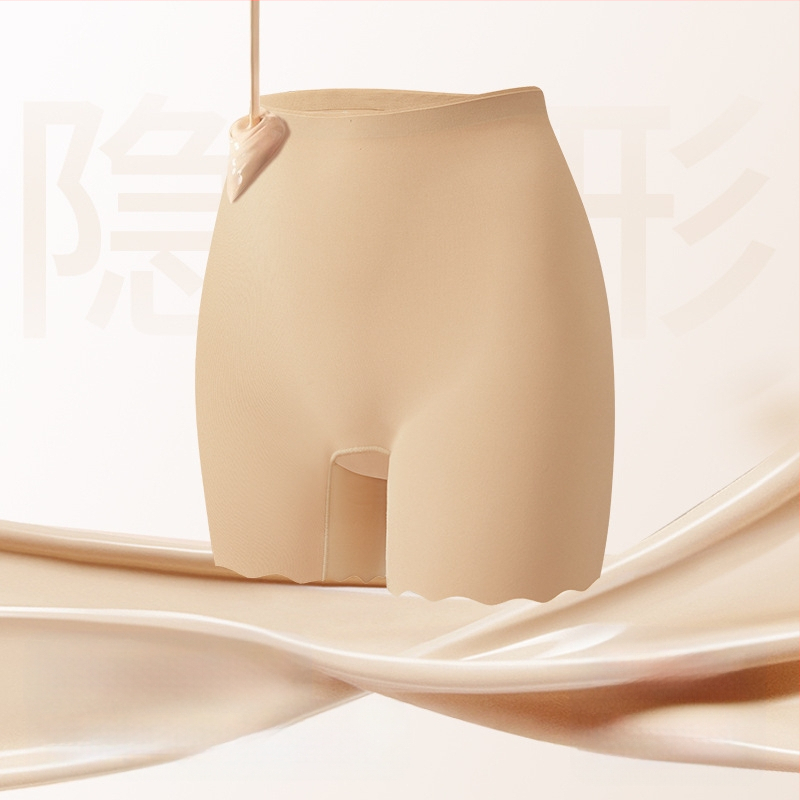 Moterų aukšta juosmens Ice Silk apsaugos šortai, mezgiamas nailonas 66,6%, Mulberry šilko įdėklas 5%, anti-ekspozicija