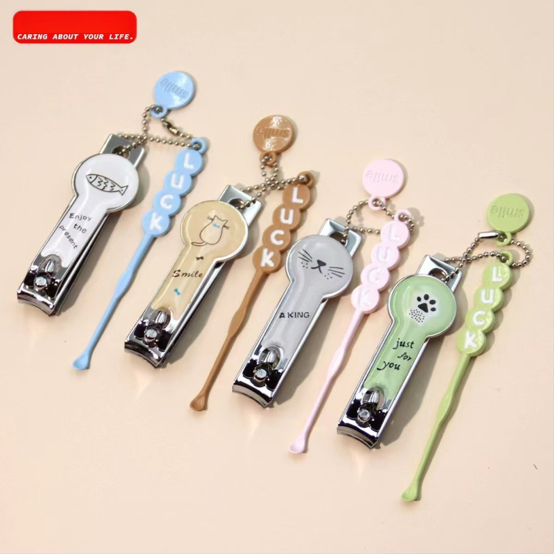 Klešta za nokte s plosnim otvorom i žličicom za uho, prijenosni alat za kućnu njegu noktiju, Shouer