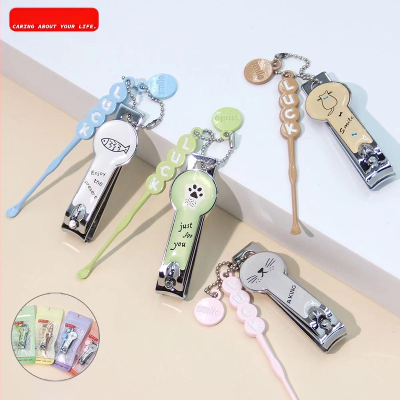 Klešta za nokte s plosnim otvorom i žličicom za uho, prijenosni alat za kućnu njegu noktiju, Shouer