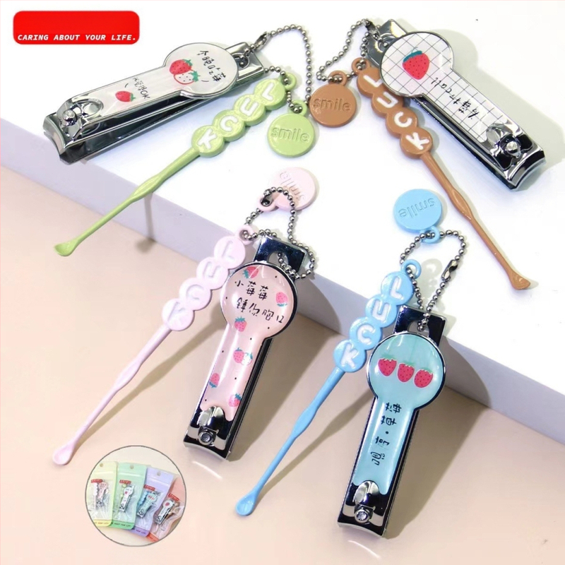 Klešta za nokte s plosnim otvorom i žličicom za uho, prijenosni alat za kućnu njegu noktiju, Shouer