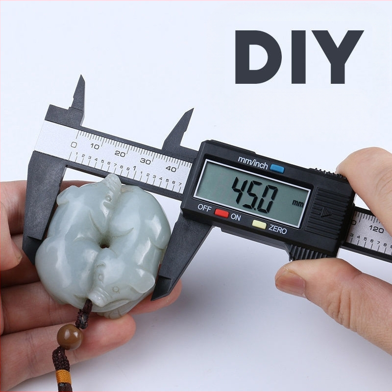 Vernier kalipras namų naudojimui, kompaktiškas jade apyrankės matavimo įrankis, plastmasinis korpusas