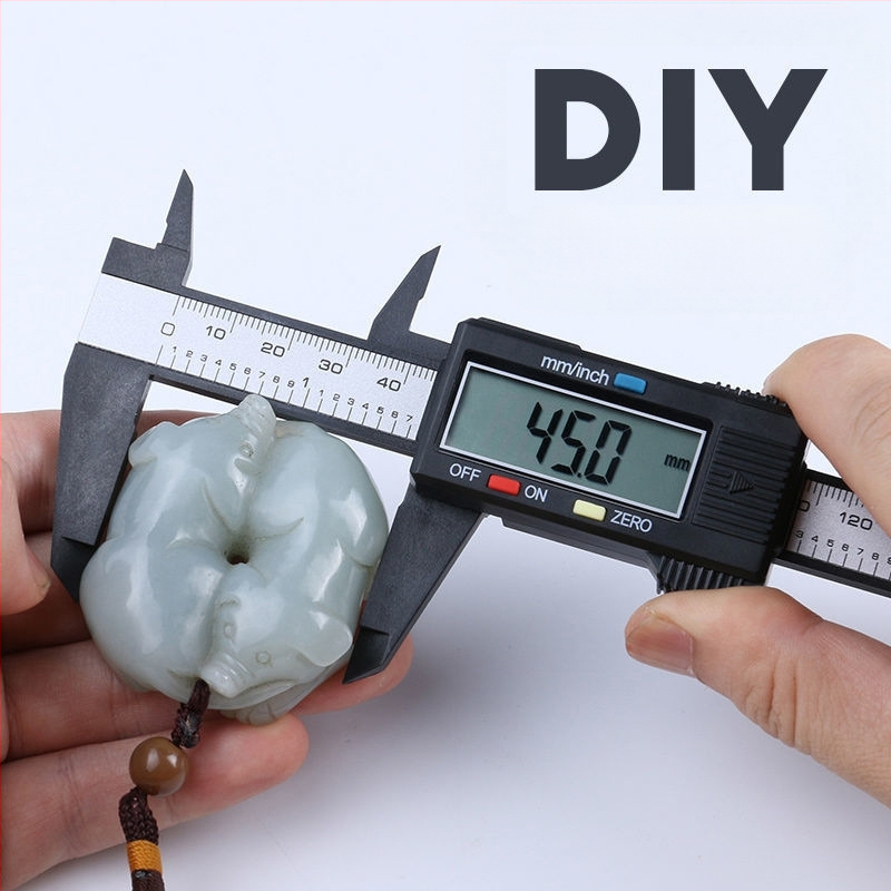 Vernier kalipras namų naudojimui, kompaktiškas jade apyrankės matavimo įrankis, plastmasinis korpusas