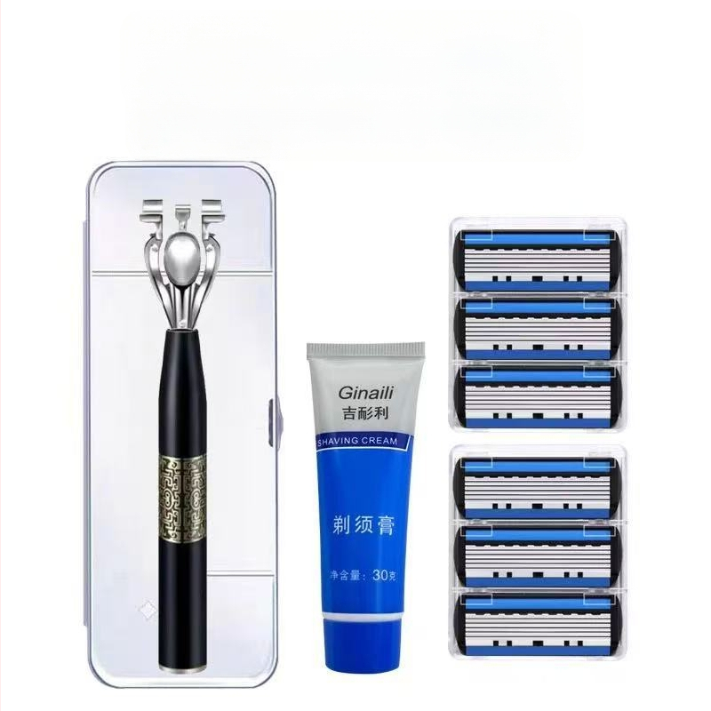 Rokas skuveklis ar sešu slāņu asmeņiem – 15 gabalu komplekts vīriešiem