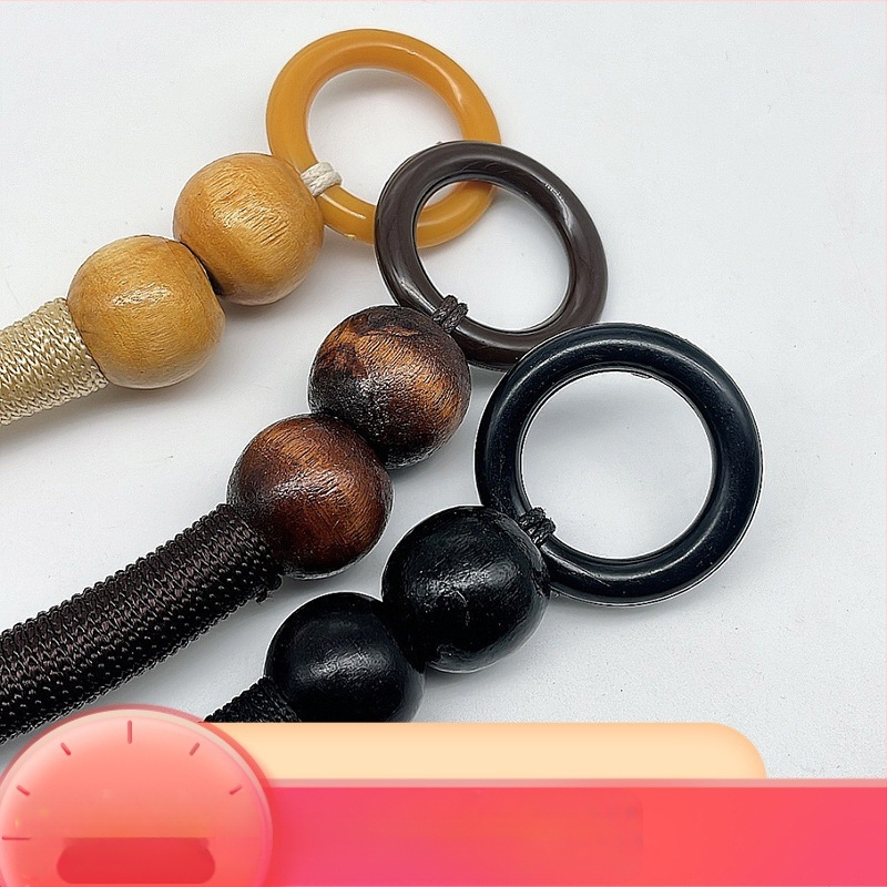 DIY rankinės laikiklis su nailono virve ir mediniais karoliukais – atsparus dilimui, vienos spalvos raštas, 2024 m. pavasaris, licencijuota privata etiketė