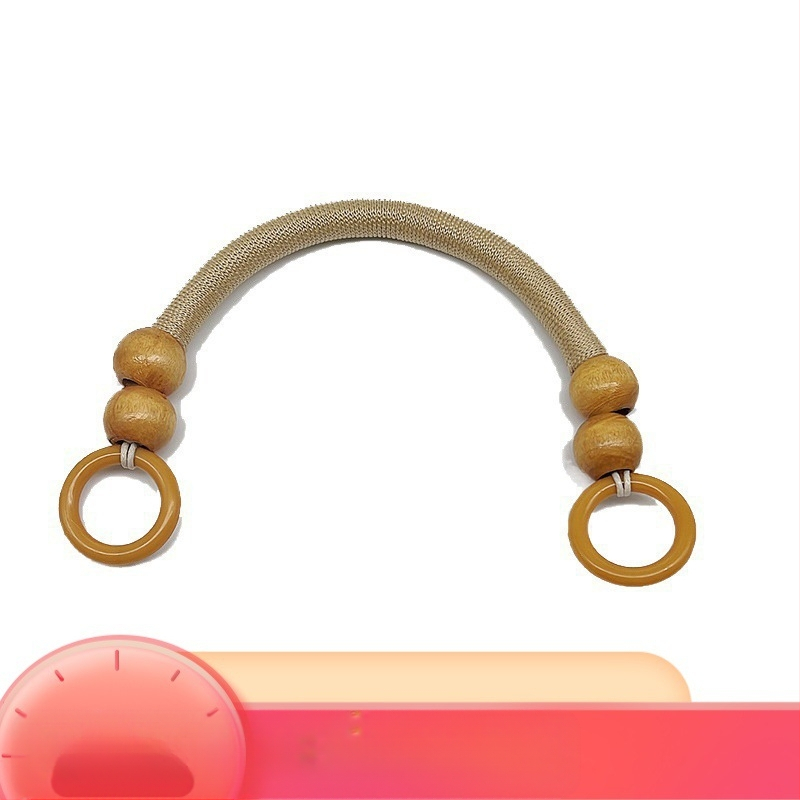 DIY rankinės laikiklis su nailono virve ir mediniais karoliukais – atsparus dilimui, vienos spalvos raštas, 2024 m. pavasaris, licencijuota privata etiketė