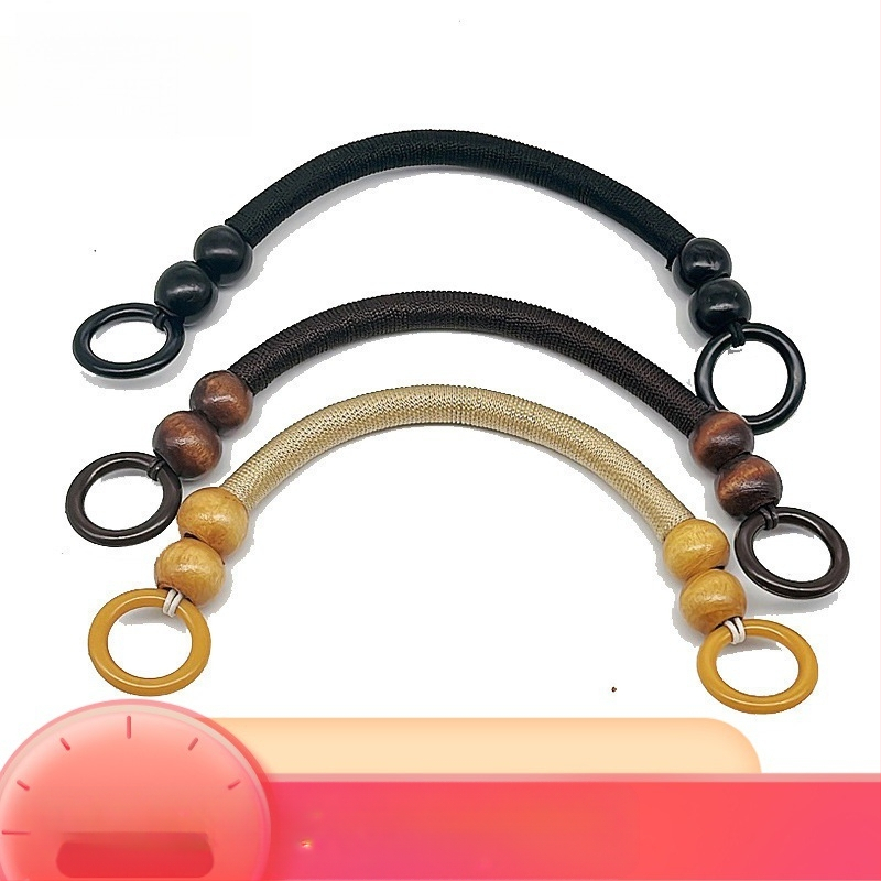 DIY rankinės laikiklis su nailono virve ir mediniais karoliukais – atsparus dilimui, vienos spalvos raštas, 2024 m. pavasaris, licencijuota privata etiketė