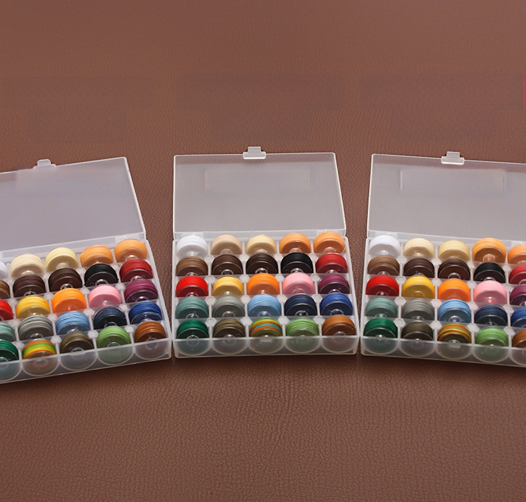 Rankomis siuvamos vaškuotos poliesterio siūlos, apvali, dėžutėje 25 spalvos, siuvimui, skersmuo 0,45/0,55/0,65 mm