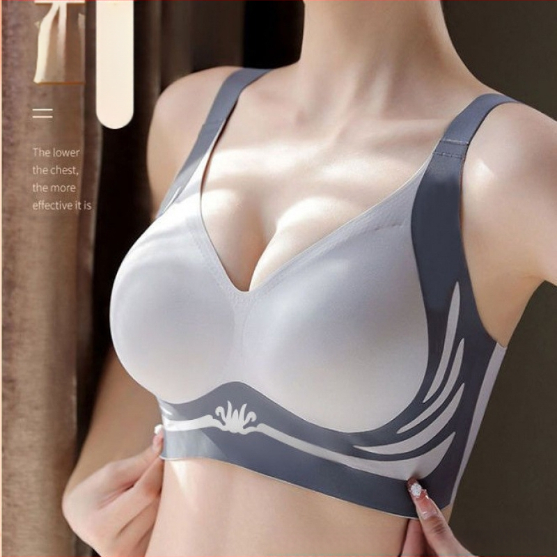 Ledo šilko bešuvinė push-up liemenėlė su 3/4 puodeliais, fiksuotos dvigubos petnešos, nugaros trijų eilių užtrauktukas, nailonas