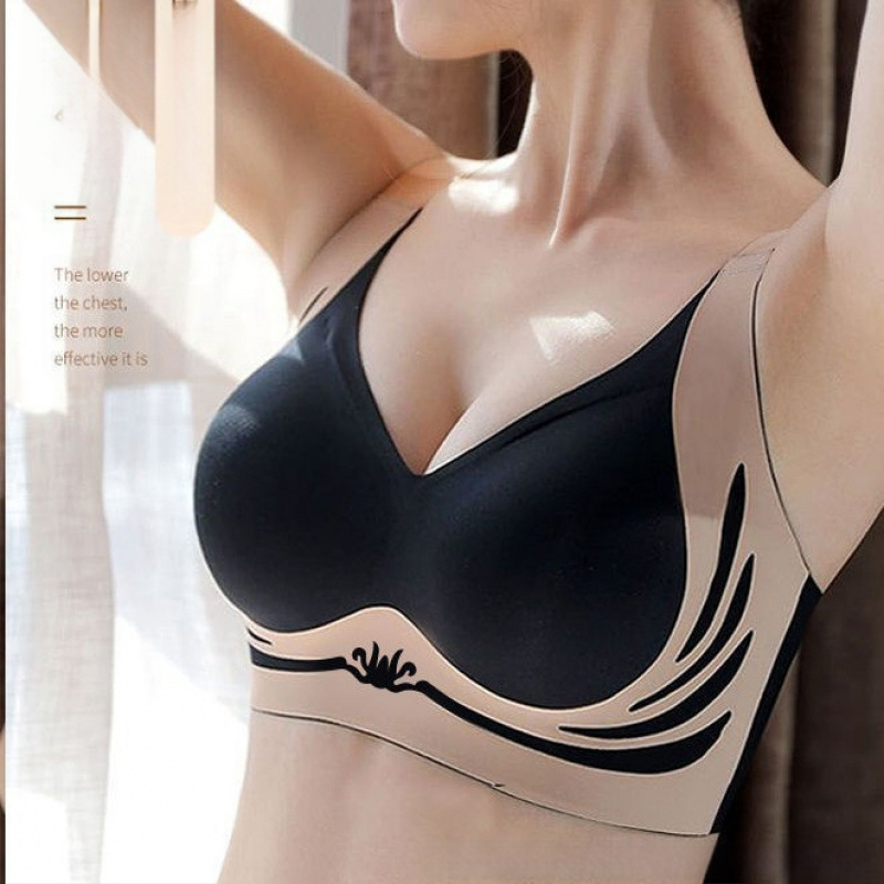 Ledo šilko bešuvinė push-up liemenėlė su 3/4 puodeliais, fiksuotos dvigubos petnešos, nugaros trijų eilių užtrauktukas, nailonas