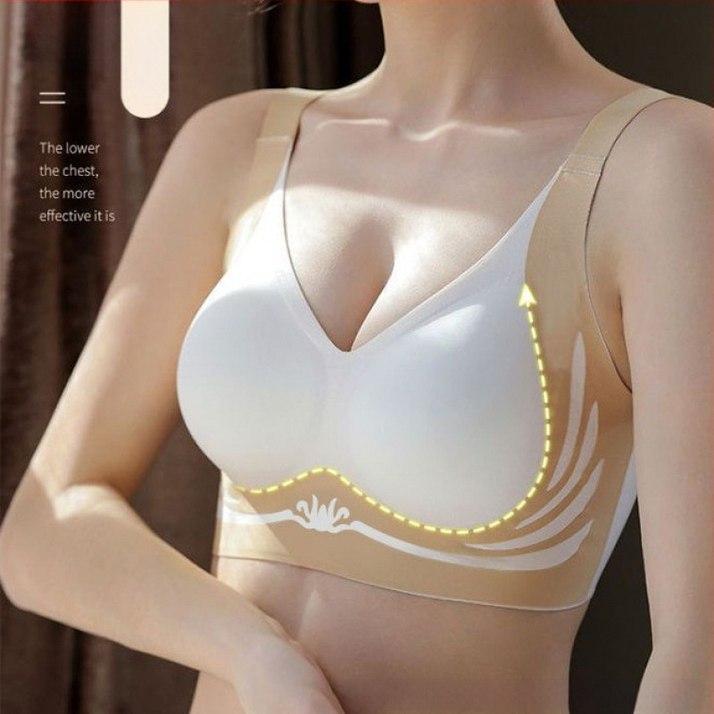 Ledo šilko bešuvinė push-up liemenėlė su 3/4 puodeliais, fiksuotos dvigubos petnešos, nugaros trijų eilių užtrauktukas, nailonas