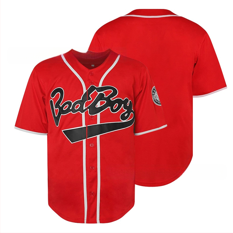 Μπείζμπολ πουκάμισο με κέντημα BIGGIE, έκδοση ταινίας, unisex, πολυεστέρας, καρτούν μοτίβο