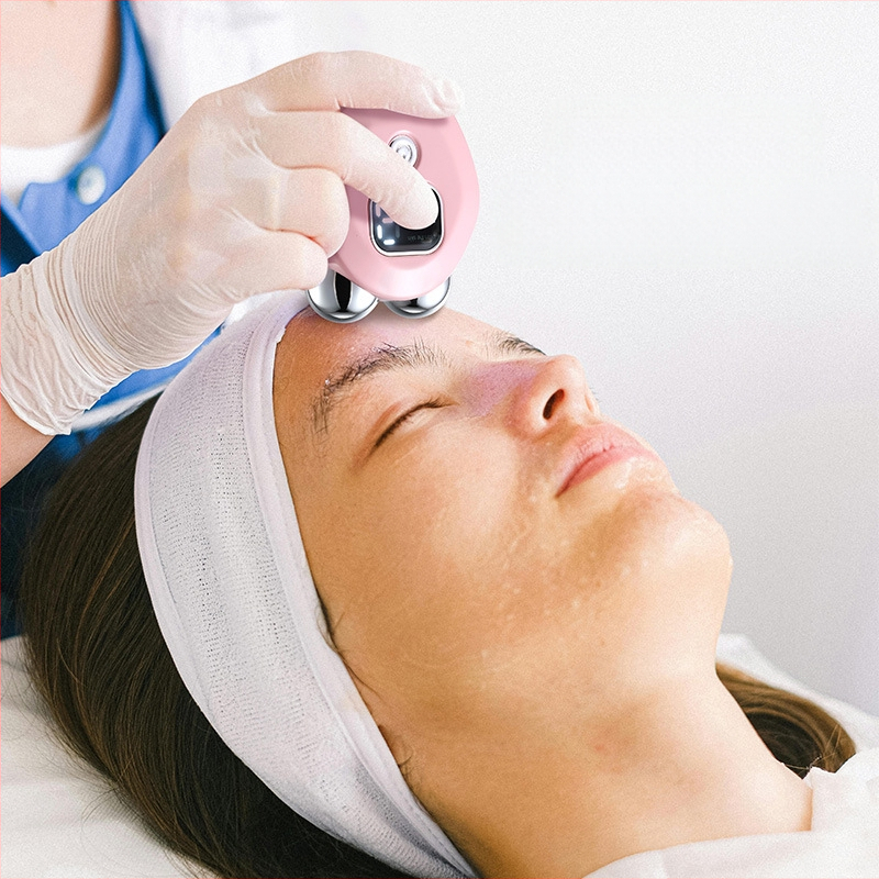 Масажор за цялото тяло с EMS микро ток и двойна ролка, топлинен компрес, USB зареждане, ABS корпус, тегло 50 g