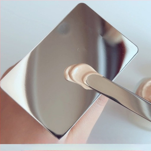 Nerūdijančio plieno makiažo pagrindo špachtelė – profesionalus įrankis makiažui, neabsorbuoja pudros, dažų maišymo lazdelė ir paletės šepetėlis