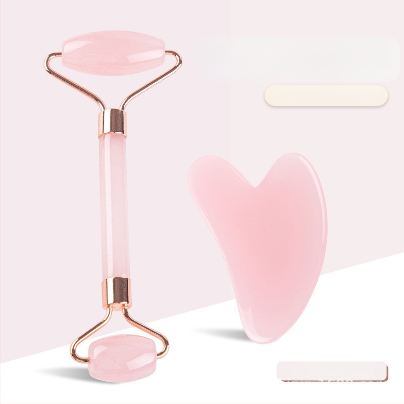 Гуа ша плоча за лице с двойна глава масажор, кристална плоча, естествена смола, марка Yongtu