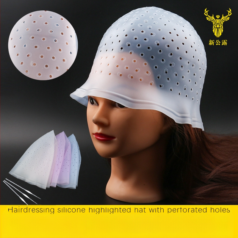 Силиконова шапка за боядисване на коса – дизайн с една дупка и кръгъл отвор; хайлайт капа; марка New Public Dew; произход: Гуанджоу