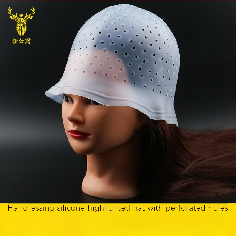 Силиконова шапка за боядисване на коса – дизайн с една дупка и кръгъл отвор; хайлайт капа; марка New Public Dew; произход: Гуанджоу