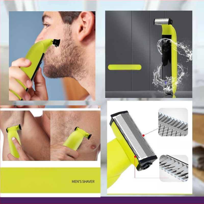 Elektriskais ķermeņa skuveklis visam ķermenim, USB uzlāde, pilnīgi mazgājams, divpusējie asmeņi no smalka tērauda