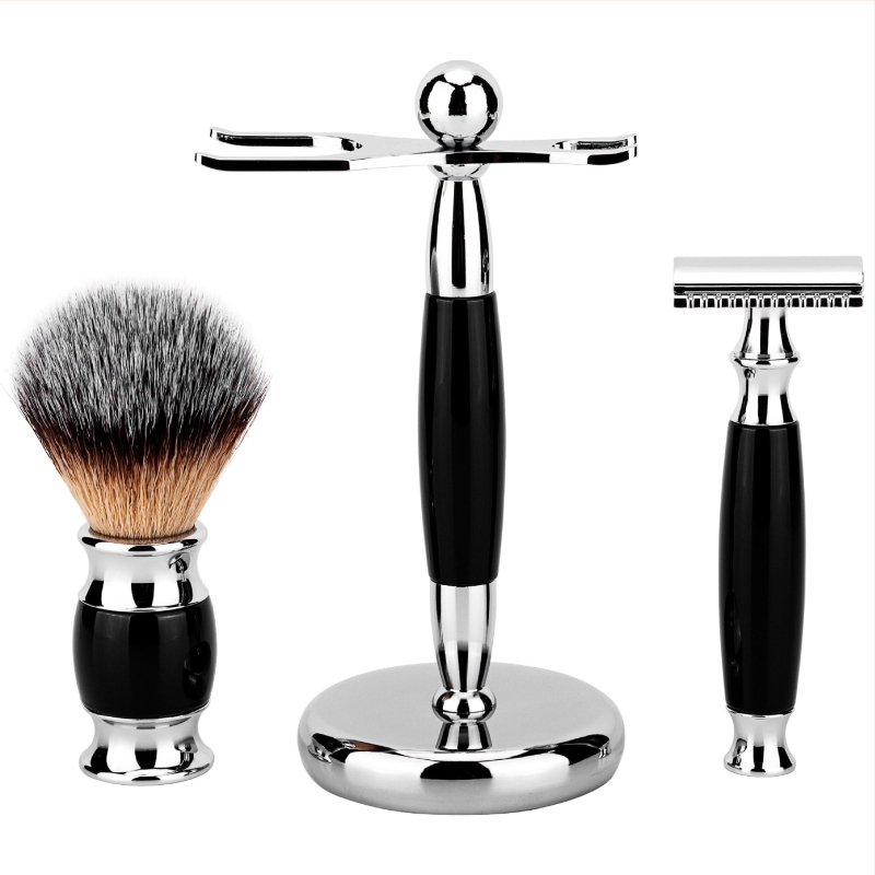 Xinming Roku skuvekļu komplekts ar bārdu otu un putu otu, asmeņi atsevišķi, iepakojumā 50 gab.