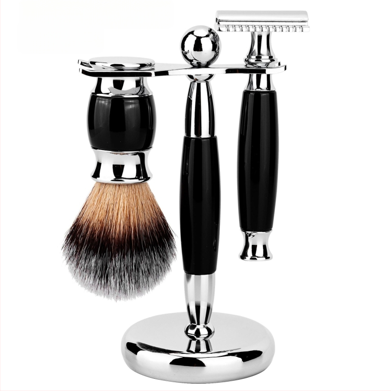 Xinming Roku skuvekļu komplekts ar bārdu otu un putu otu, asmeņi atsevišķi, iepakojumā 50 gab.