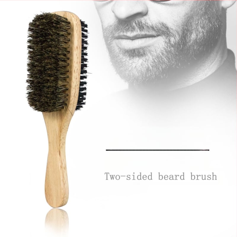 Dviejų pusių barzdos šepetėlis su formuojančia šukute – barzdos priežiūra ir valymas, grynasis svoris 87 g