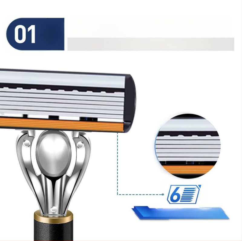 Rokas skuveklis ar sešu slāņu pirkstu rokturiem un septiņu slāņu asmeņa galvu — Jia zhikou