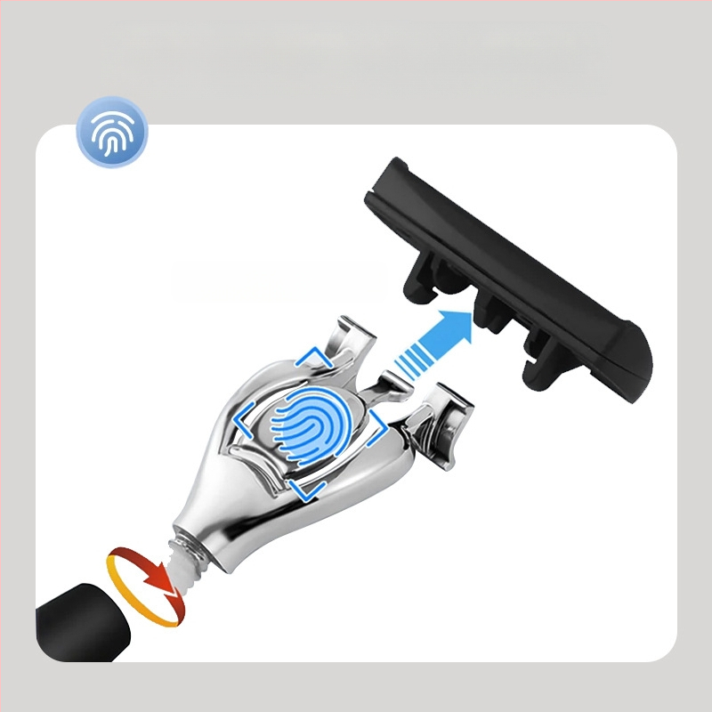 Rokas skuveklis ar sešu slāņu pirkstu rokturiem un septiņu slāņu asmeņa galvu — Jia zhikou