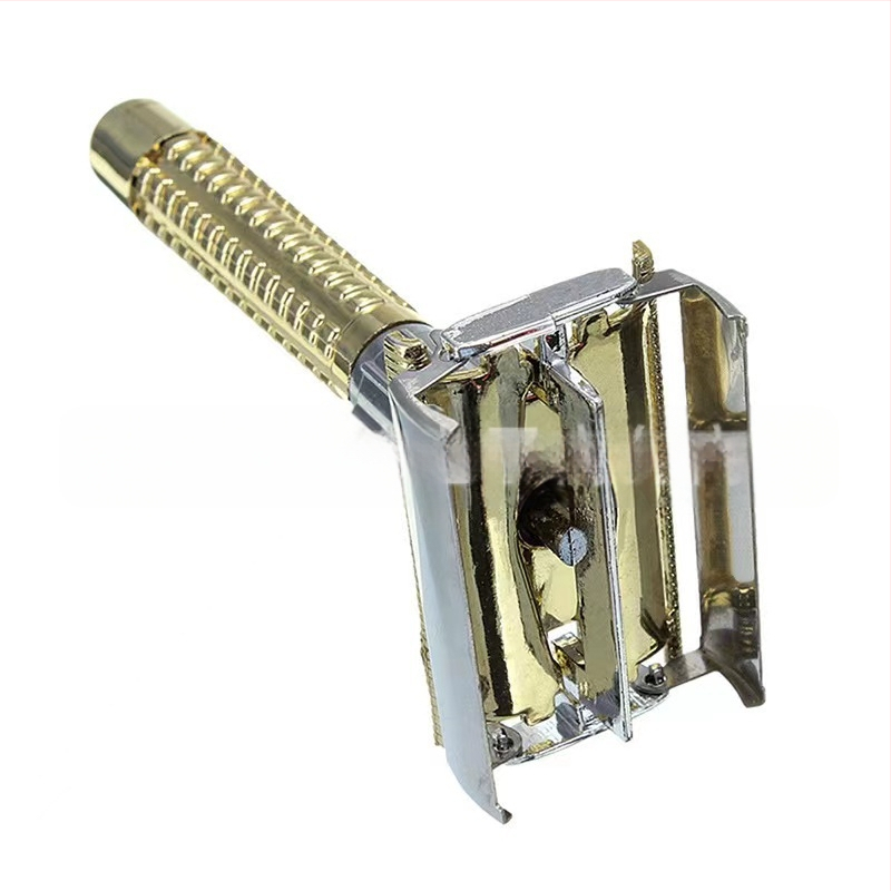 Honglong manuālais skuveklis – nerūsējošais tērauds, divpusējā asmens, klasiskā vīriešu skuvekle