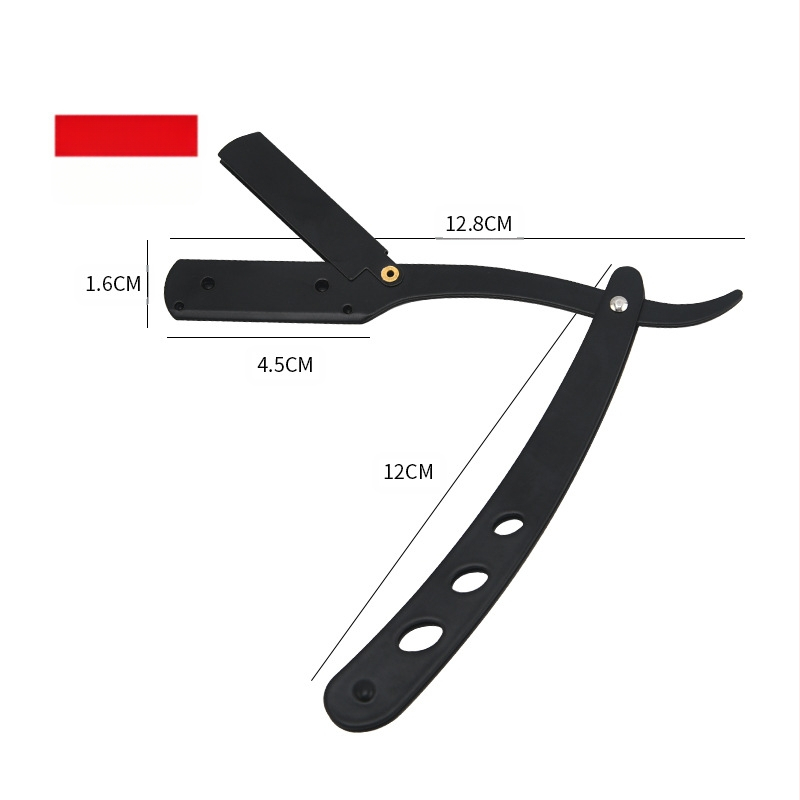 Rokas skuveklis no nerūsējošā tērauda, saliekams vintage dizains, sejas un uzacu skūšanai, skuveklim turētājs