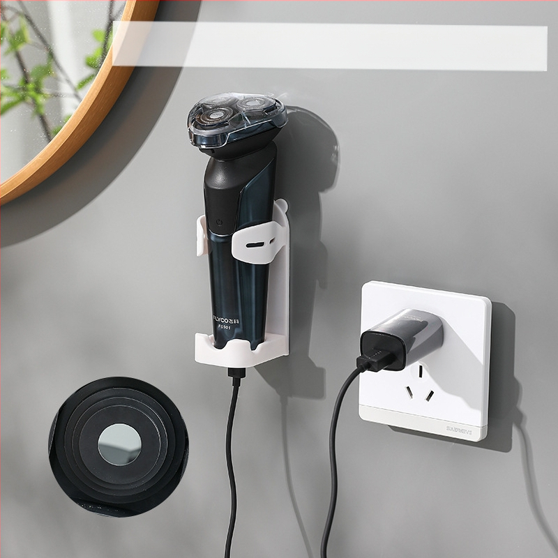 Skutimosi peilio ir dantų šepetėlio laikiklis — sieninis, be gręžimo, su siurbimo laikikliu, iš plastiko