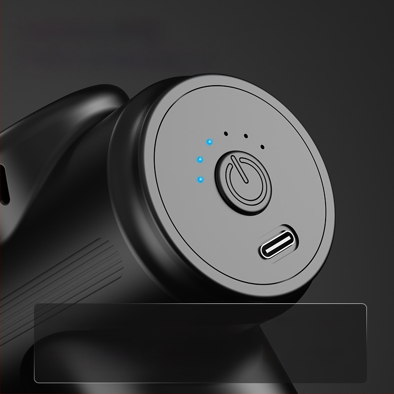 fasijos masažo įrankis su įkraunama baterija, be šepetėlių variklio, 4 antgaliai, 5 greičiai, 2000–4000 mAh baterija, triukšmas 36–45 dB