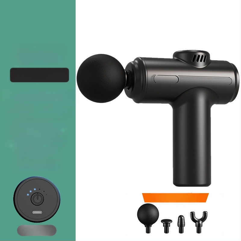 fasijos masažo įrankis su įkraunama baterija, be šepetėlių variklio, 4 antgaliai, 5 greičiai, 2000–4000 mAh baterija, triukšmas 36–45 dB