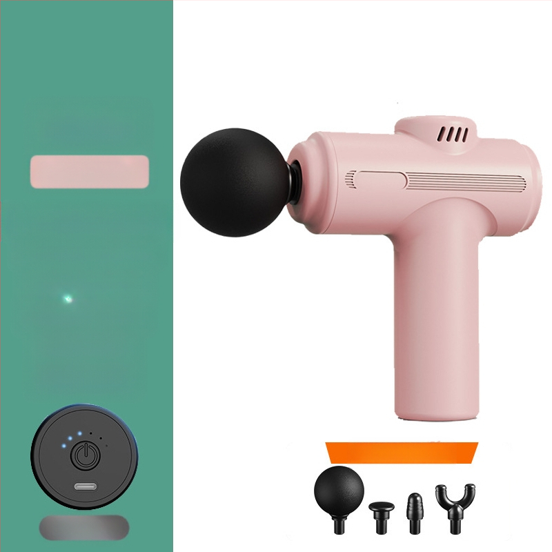 fasijos masažo įrankis su įkraunama baterija, be šepetėlių variklio, 4 antgaliai, 5 greičiai, 2000–4000 mAh baterija, triukšmas 36–45 dB