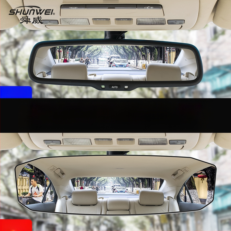 Papildomas automobilio vidaus veidrodėlis su plačiu kampu išlenktu lęšiu – snap-on montavimas, universalus suderinamumas, paprastas stilius