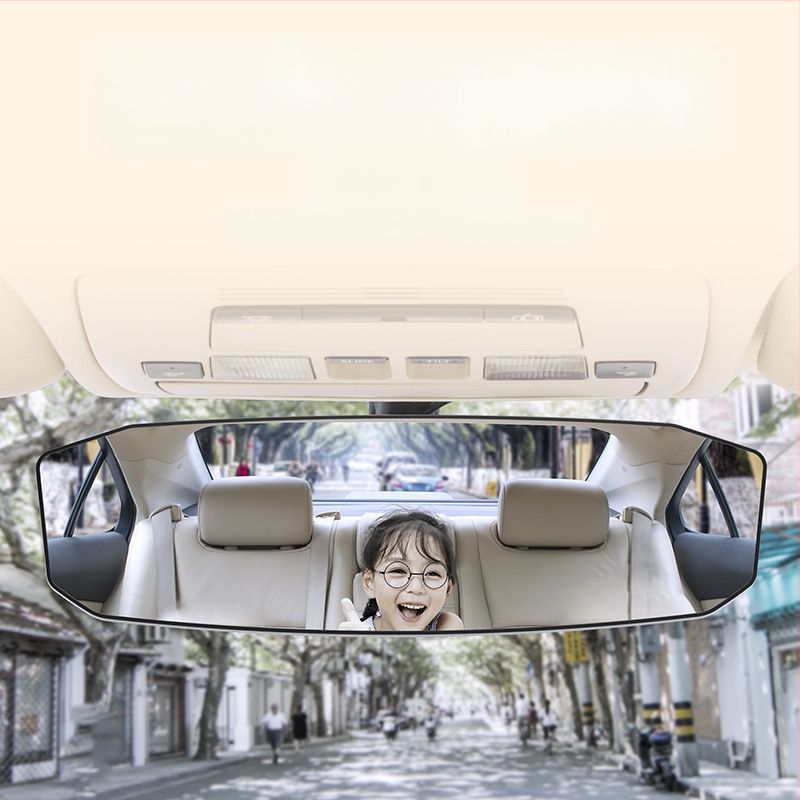 Papildomas automobilio vidaus veidrodėlis su plačiu kampu išlenktu lęšiu – snap-on montavimas, universalus suderinamumas, paprastas stilius