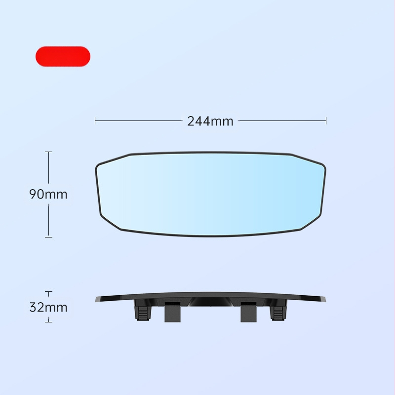 Papildomas automobilio vidaus veidrodėlis su plačiu kampu išlenktu lęšiu – snap-on montavimas, universalus suderinamumas, paprastas stilius