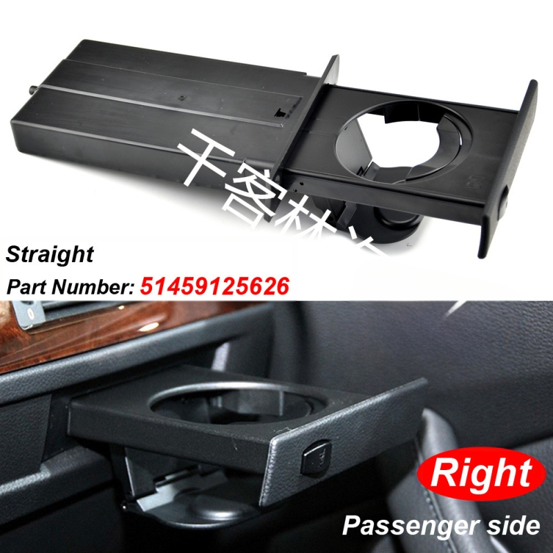 BMW E60 puodelio laikiklis – ABS, suderinamas su modeliais 525, 528, 530, 535, 545; montavimas prie prietaisų skydelio