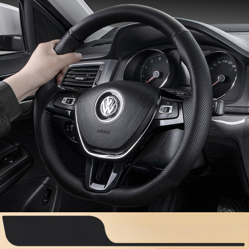 Κάλυμμα τιμονιού από γνήσιο δέρμα, χειροποίητα ραμμένο, αθλητικό στυλ, καθολική εφαρμογή