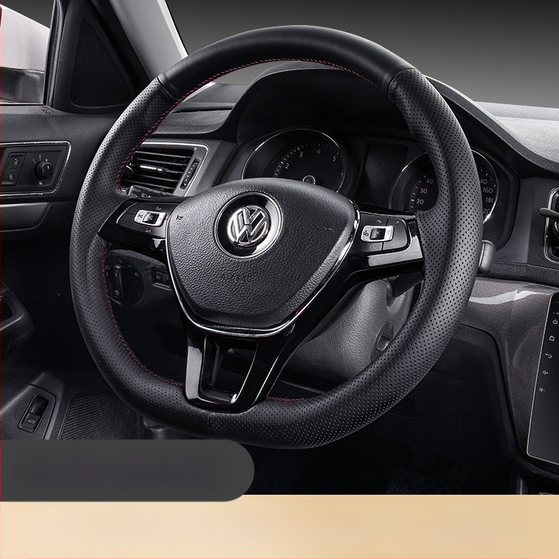 Κάλυμμα τιμονιού από γνήσιο δέρμα, χειροποίητα ραμμένο, αθλητικό στυλ, καθολική εφαρμογή