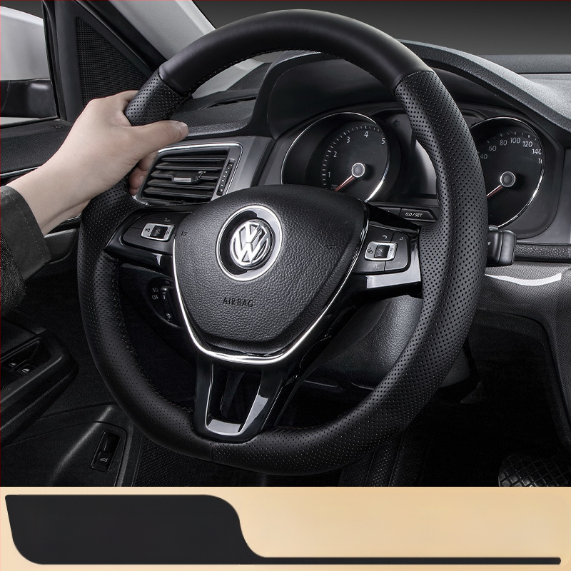 Κάλυμμα τιμονιού από γνήσιο δέρμα, χειροποίητα ραμμένο, αθλητικό στυλ, καθολική εφαρμογή