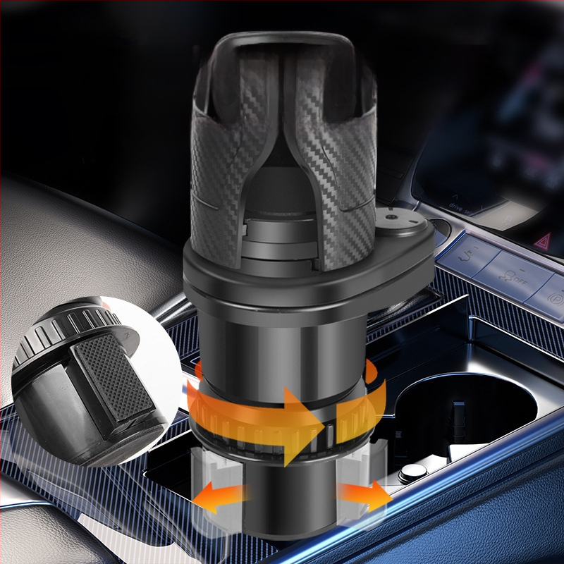 Sukamas dviejų sluoksnių puodelių laikiklis automobilių centrinėje konsoleje su padėklu – ABS, 123 modelis, prietaisų skydelis