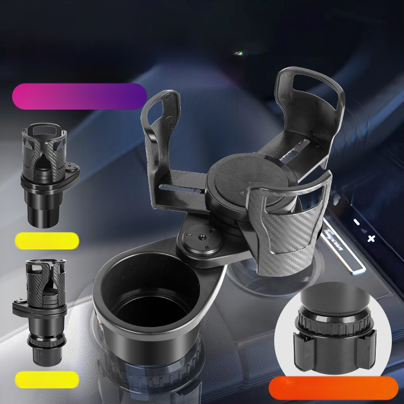 Sukamas dviejų sluoksnių puodelių laikiklis automobilių centrinėje konsoleje su padėklu – ABS, 123 modelis, prietaisų skydelis