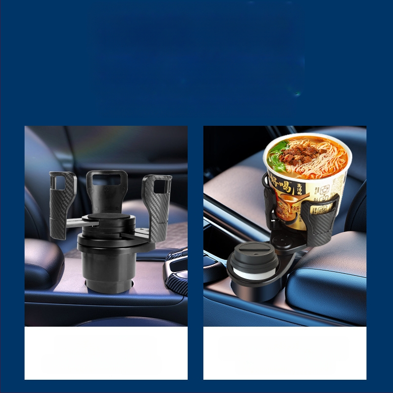Sukamas dviejų sluoksnių puodelių laikiklis automobilių centrinėje konsoleje su padėklu – ABS, 123 modelis, prietaisų skydelis