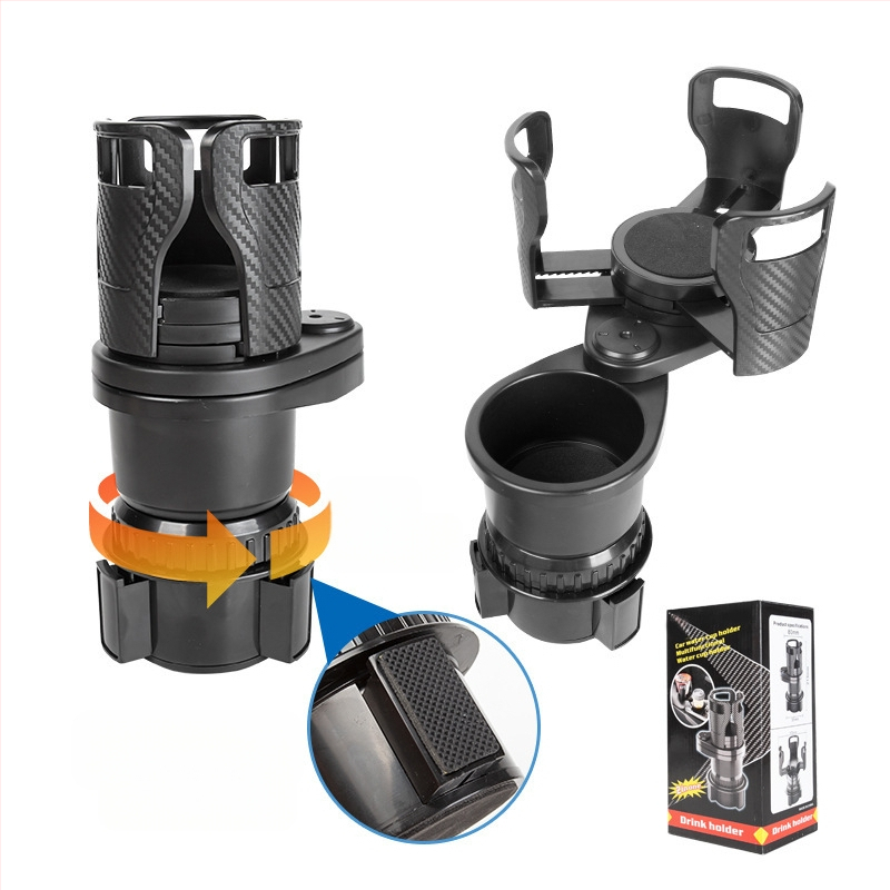 Sukamas dviejų sluoksnių puodelių laikiklis automobilių centrinėje konsoleje su padėklu – ABS, 123 modelis, prietaisų skydelis